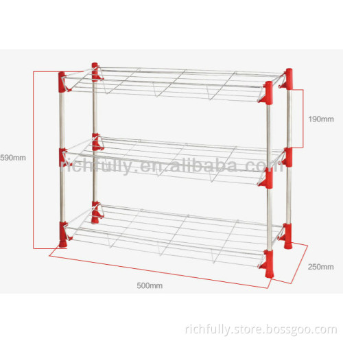 Low price High Quality 4 layers Stainless Steel Shoe Rack Wholesale